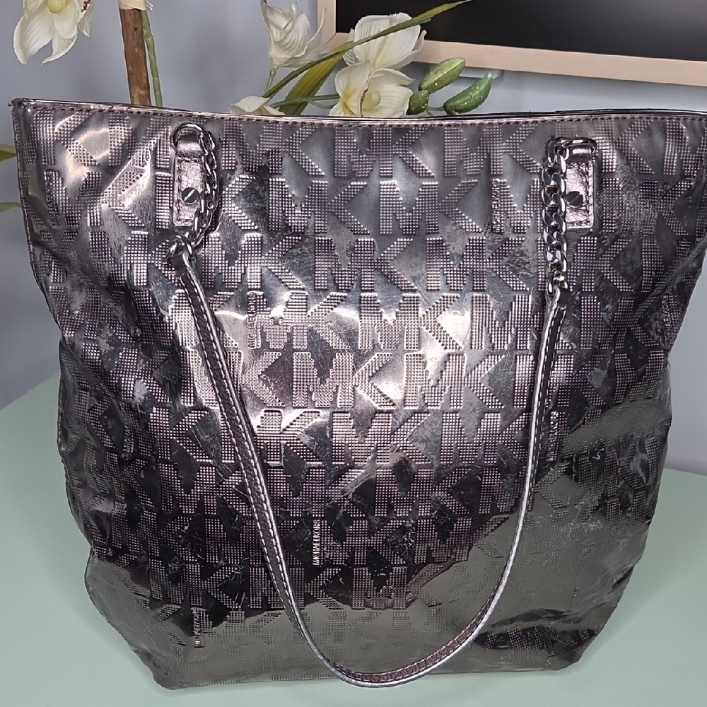 Michael KORS JET Silver Tote Bag
